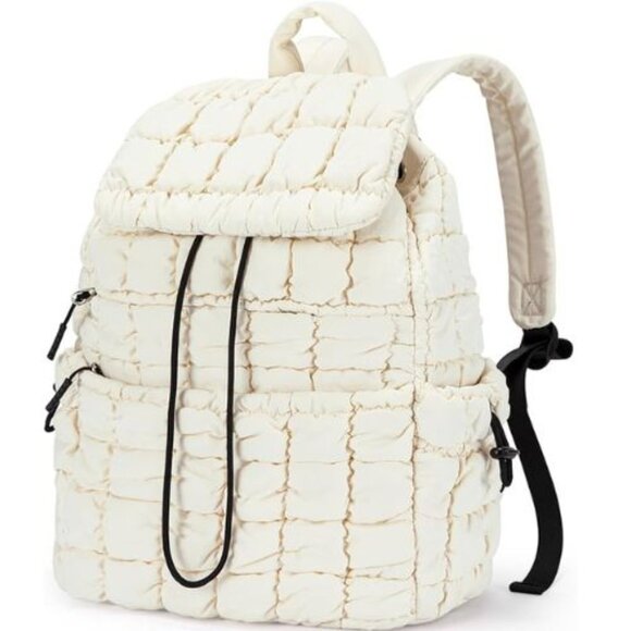 Handbags - Puffy Quilted Women's Cream Colored Lightweight Backpack NWT